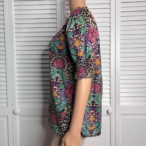 LIBERTY X J.CREW Multicolor Floral Blouse Size Small - Picture 2 of 8
